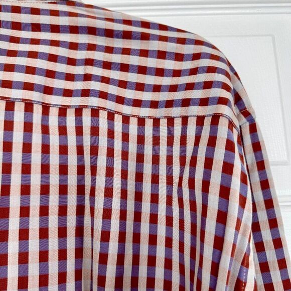 Robert Graham Long Sleeve Cotton Button Down Classic Fit Shirt Blue Plaid XL - Picture 5 of 14